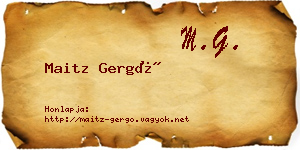Maitz Gergő névjegykártya