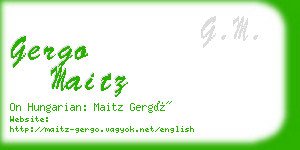 gergo maitz business card